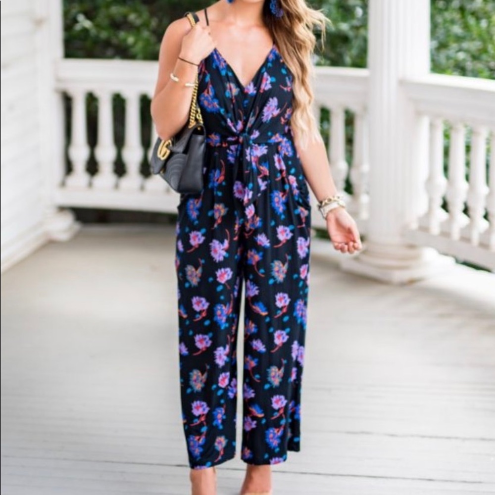 Anthropologie Floral Jumpsuit